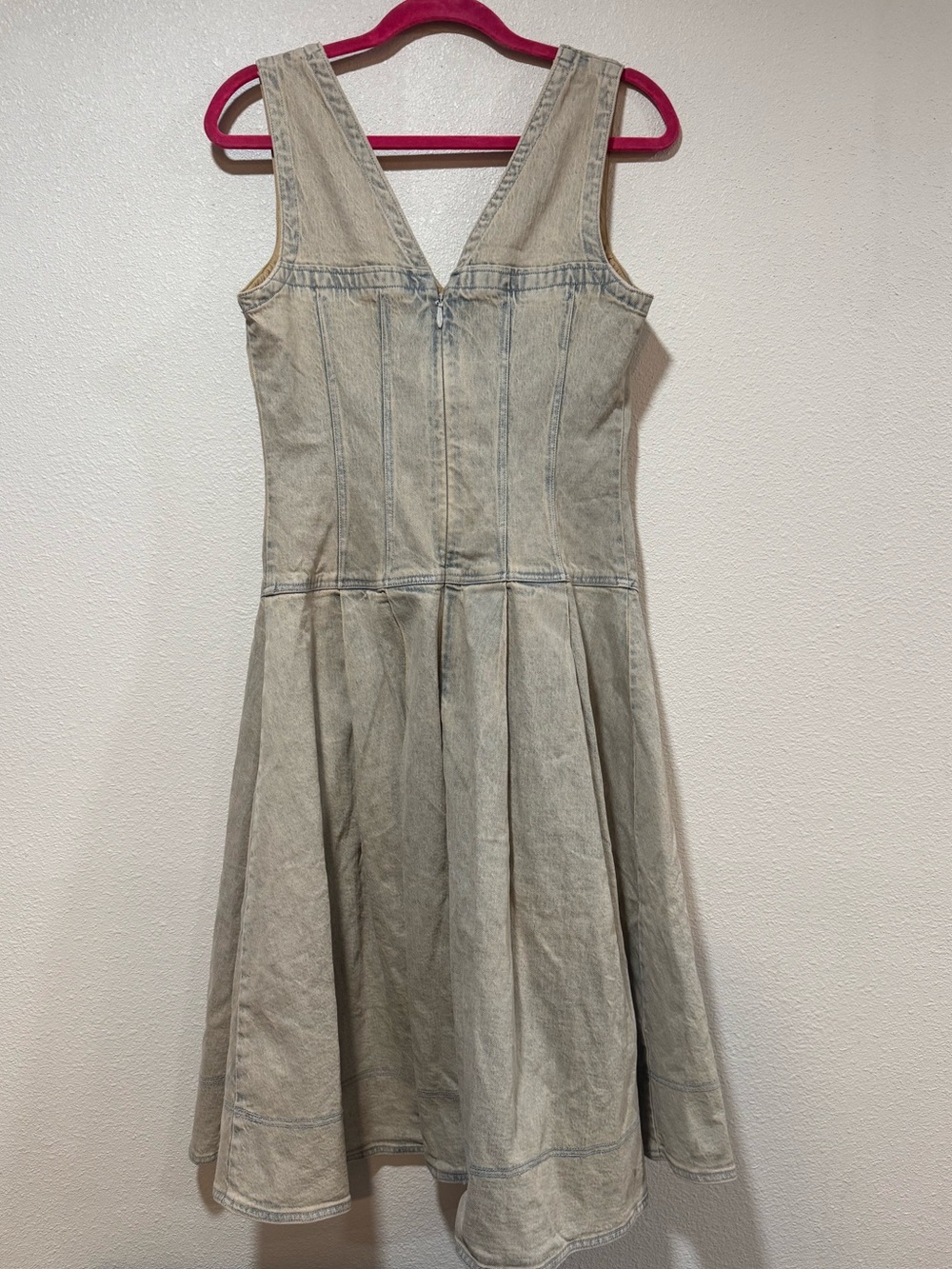 Anthropologie Pilcro Sleeveless V-Neck Drop Waist Corset A-Line Midi Dress - Picture 4 of 6